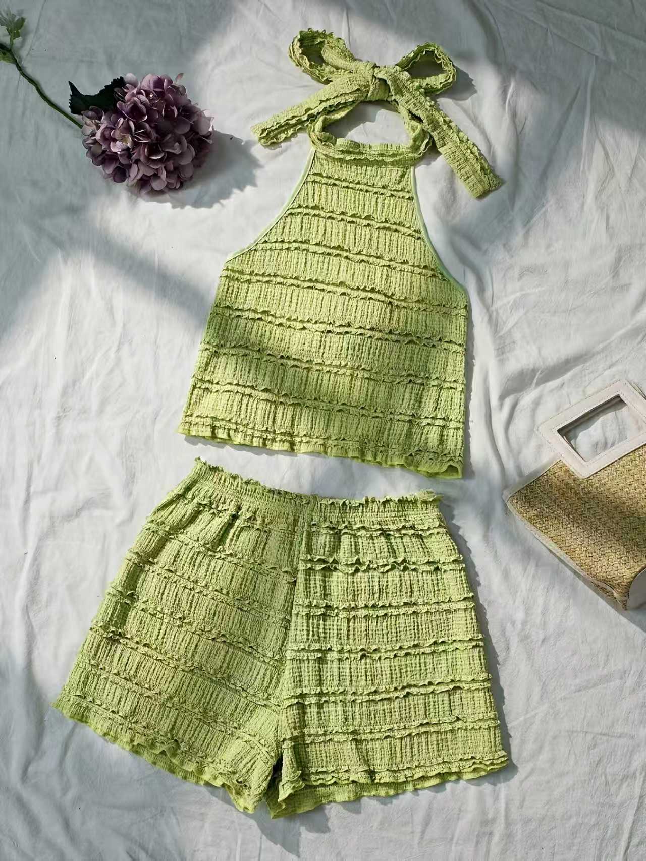 Cami Top Lace - Conjunto de Top Corto y Pantalones