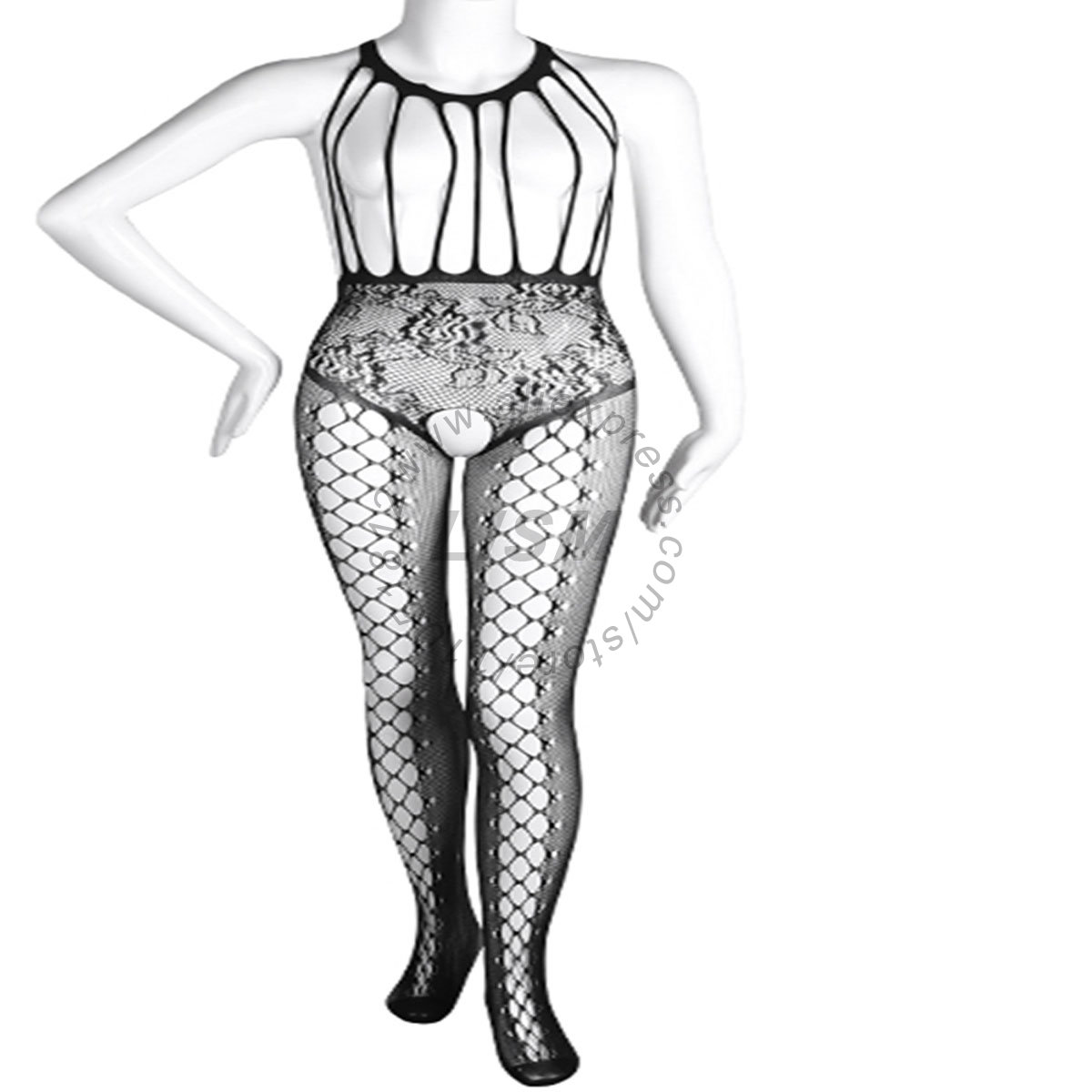 Bodystocking Fishnet - LISM Body Sexy con Cuello Halter