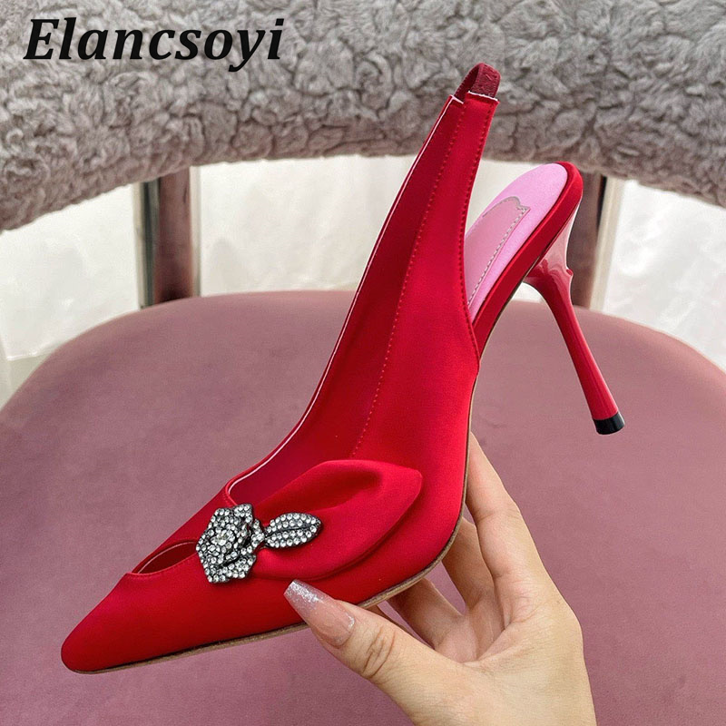 Slip Dress Satin - Sandalias de Tacón Alto con Tira