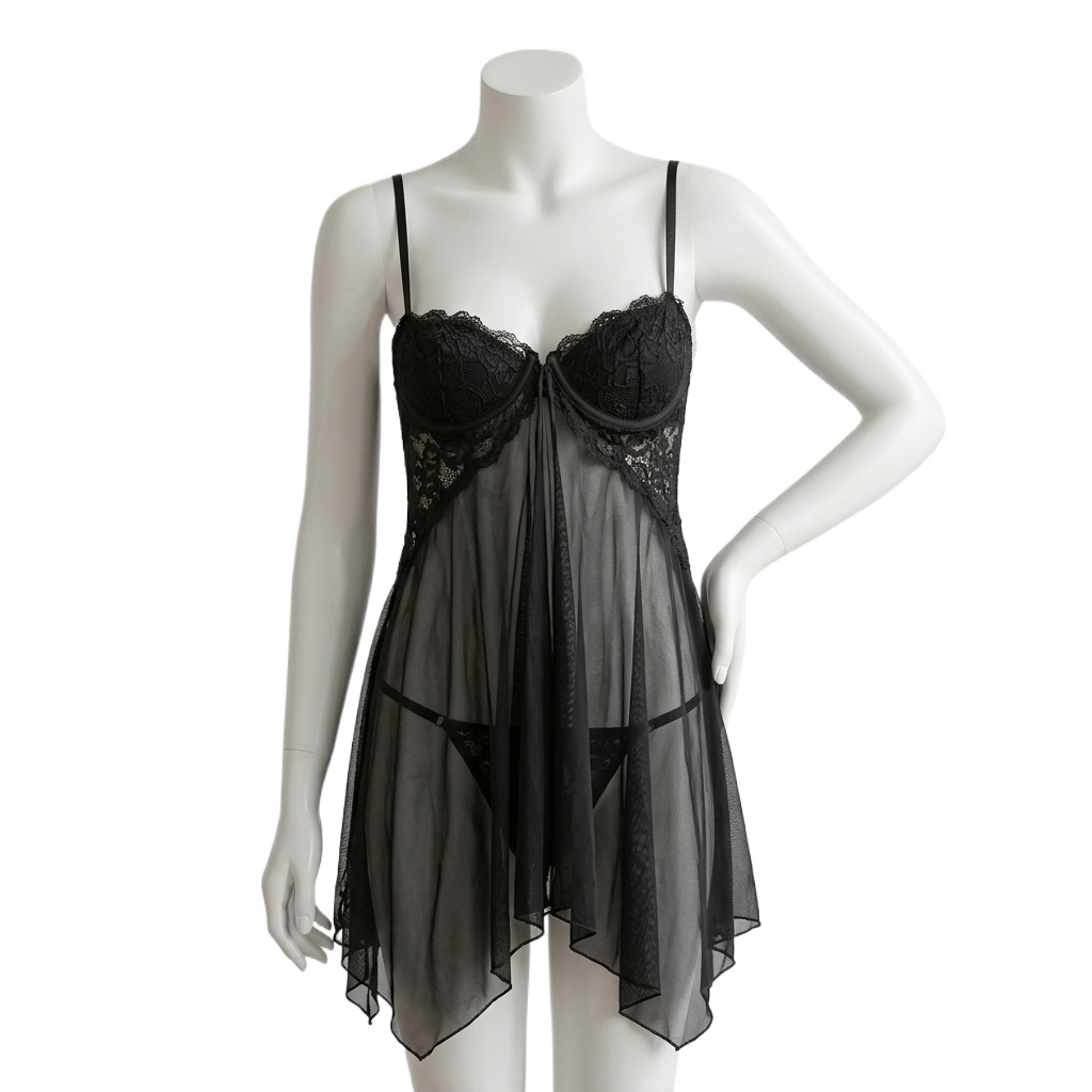 Babydoll Chemise Night - Camisón de encaje para mujer, estilo