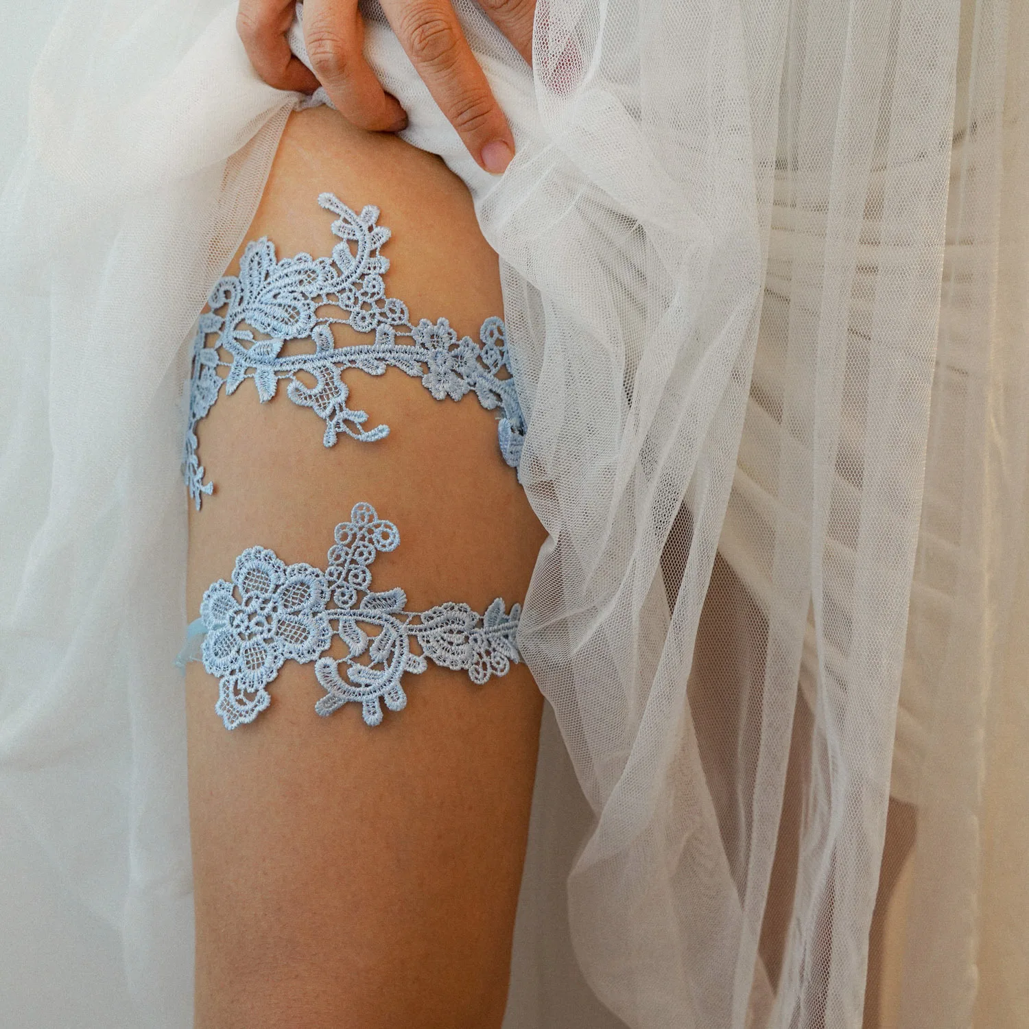 Juego de ligueros de boda azul - Garter Belt Set reseña y precio