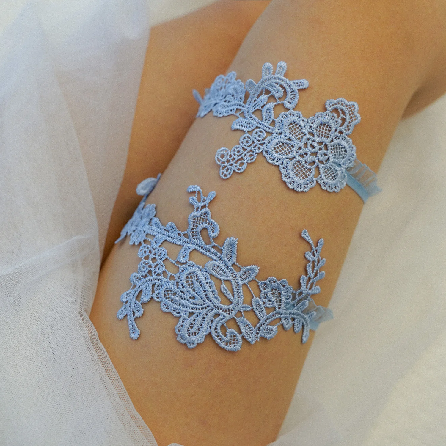 Juego de ligueros de boda azul - Garter Belt Set reseña y precio