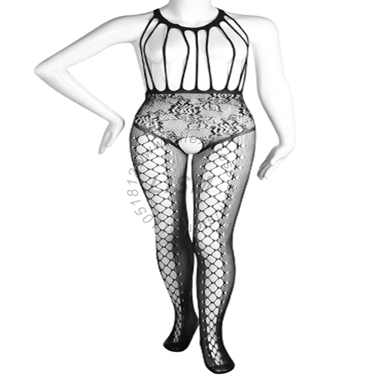LISM Body Sexy con Cuello Halt - Bodystocking Fishnet reseña y precio